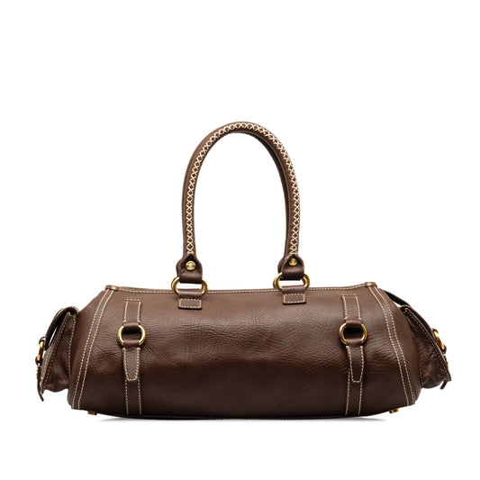 Celine Brown Leather Shoulder Bag